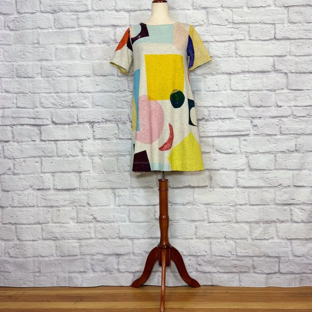 Ellie Malin x Gorman Heathered Geometric Print Jersey Mini Dress - Picture 1 of 6